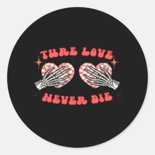 Skeleton Hands Heart Design Classic Aesthetic Round Sticker
