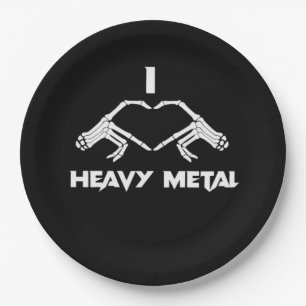 Skeleton Hands Heart  - Funny Halloween Paper Plates