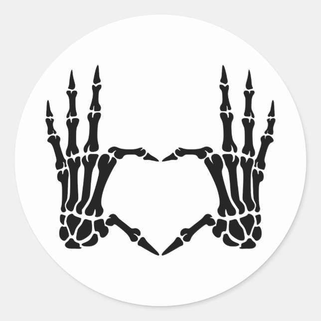 Skeleton Hands Heart Gesture Sticker (Front)