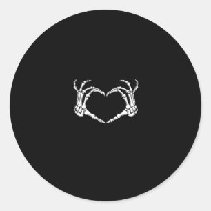 Skeleton Hands Heart Graphic Bold Impression Classic Round Sticker