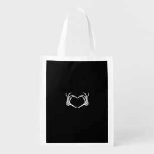 Skeleton Hands Heart Graphic Bold Impression Grocery Bag