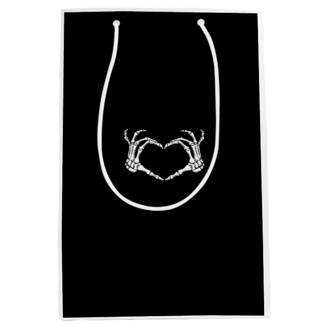 Skeleton Hands Heart Graphic Bold Impression Medium Gift Bag (Front)