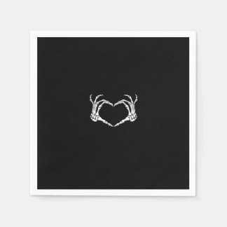 Skeleton Hands Heart Graphic Bold Impression Napkins