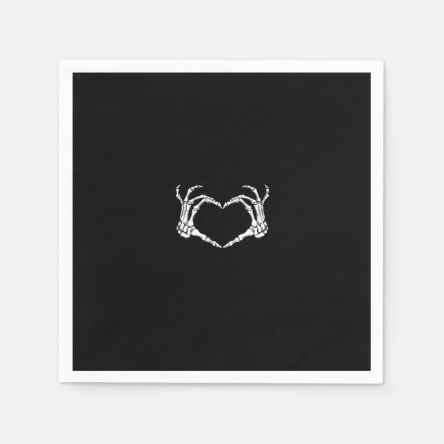 Skeleton Hands Heart Graphic Bold Impression Napkins (Front)
