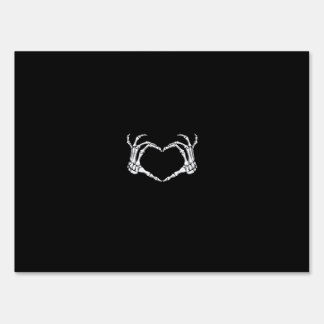 Skeleton Hands Heart Graphic Bold Impression Sign