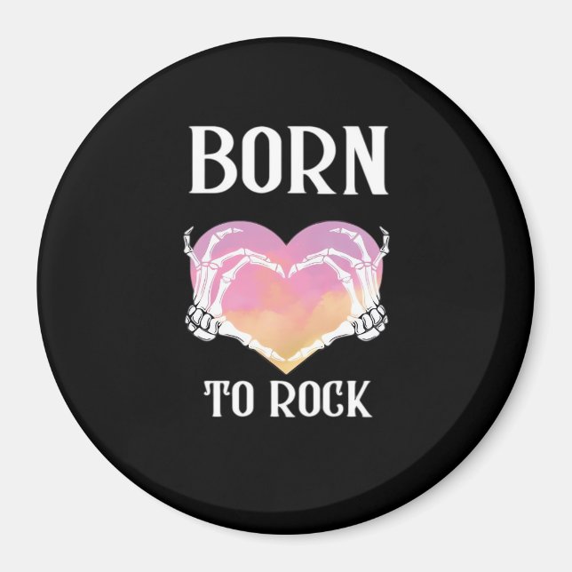 Skeleton Hands Heart Graphic Minimal Style Magnet (Front)