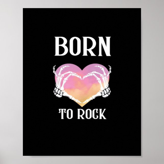 Skeleton Hands Heart Graphic Minimal Style Poster (Front)