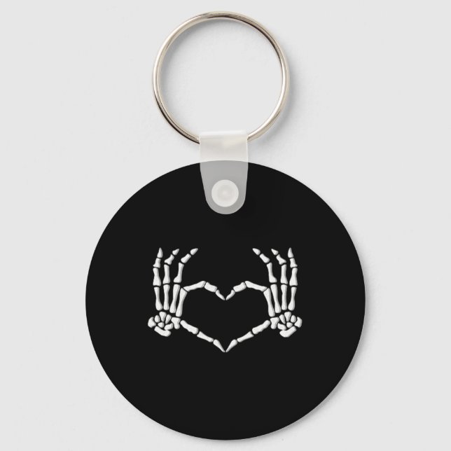Skeleton Hands Heart Halloween Costume Men Women G Keychain (Front)