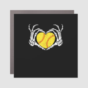 Skeleton Hands Heart Halloween Costume Softball Car Magnet