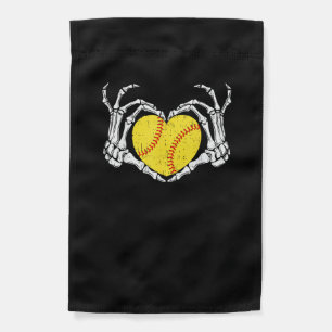 Skeleton Hands Heart Halloween Costume Softball Garden Flag