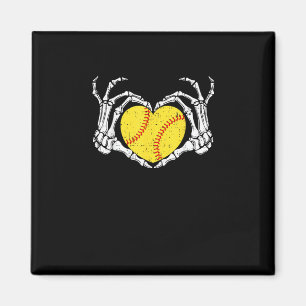 Skeleton Hands Heart Halloween Costume Softball Magnet