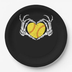 Skeleton Hands Heart Halloween Costume Softball Paper Plates