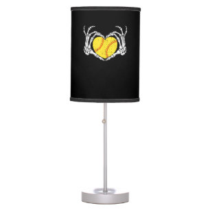 Skeleton Hands Heart Halloween Costume Softball Table Lamp