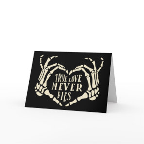 Skeleton Hands Heart Shape Custom Wedding Card