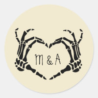 Skeleton Hands Heart Shape Custom Wedding