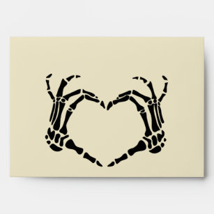 Skeleton Hands Heart Shape Custom Wedding Envelope