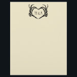 Skeleton Hands Heart Shape Custom Wedding Letterhead<br><div class="desc">This custom letterhead is perfect for including additional information with wedding invitations or used it to create your own custom menu or program for your wedding day. The paper is a cream or ivory color and features an illustration of skeleton hands in a heart shape framing the initials of the...</div>