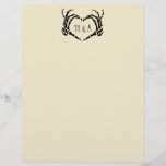 Skeleton Hands Heart Shape Custom Wedding Letterhead<br><div class="desc">This custom letterhead is perfect for including additional information with wedding invitations or used it to create your own custom menu or program for your wedding day. The paper is a cream or ivory color and features an illustration of skeleton hands in a heart shape framing the initials of the...</div>