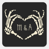 Skeleton Hands Heart Shape Custom Wedding