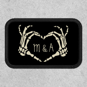 Skeleton Hands Heart Shape Goth Style Personalized Patch