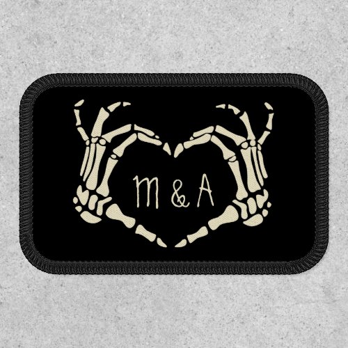 Skeleton Hands Heart Shape Goth Style Personalized Patch