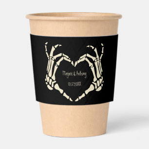 Skeleton Hands Heart Shape Goth Wedding Coffee Cup Sleeve