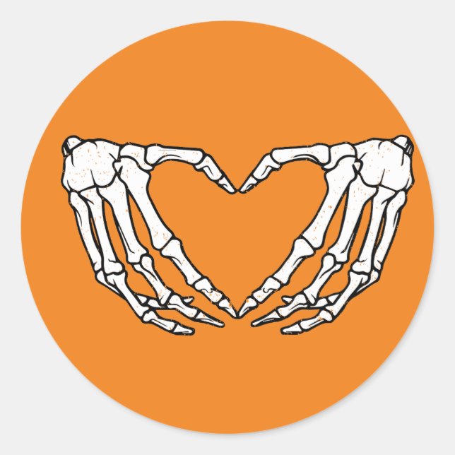 Skeleton Hands Heart Shape Sticker (Front)