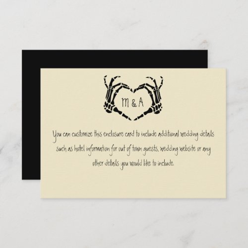 Skeleton Hands Heart Shape Wedding Enclosure Card