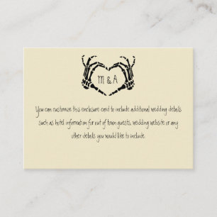 Skeleton Hands Heart Shape Wedding Enclosure Card