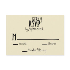 Skeleton Hands Heart Shape Wedding RSVP Enclosure Card