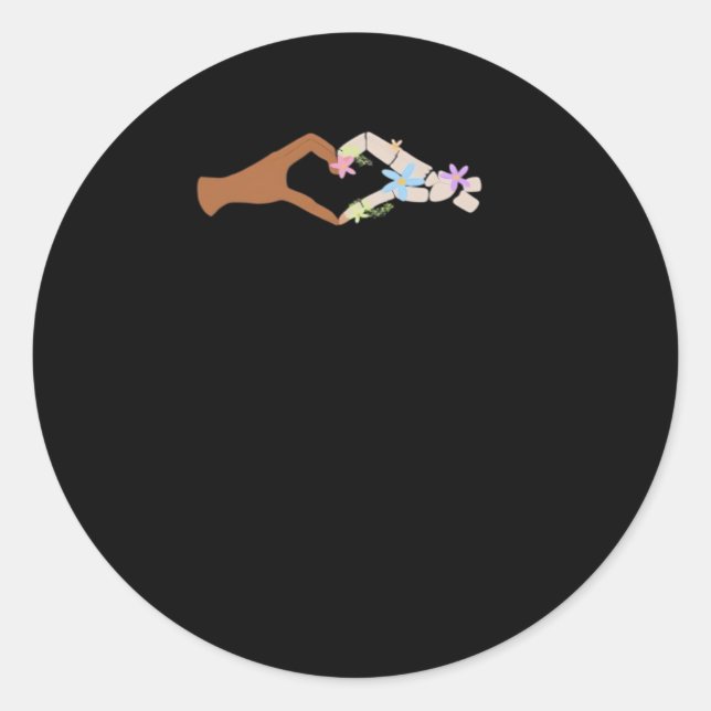 Skeleton Hands Heart Show Basic Classic Round Sticker (Front)