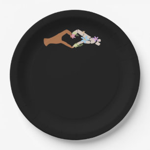 Skeleton Hands Heart Show Basic Paper Plates