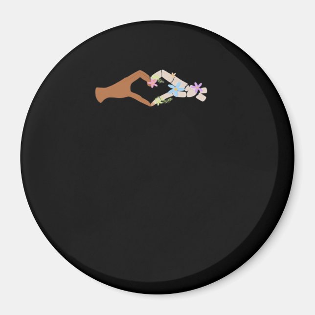 Skeleton Hands Heart Show Clean Graphic Mood Magnet (Front)