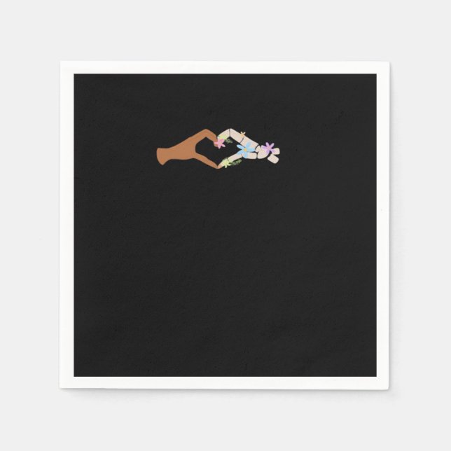 Skeleton Hands Heart Show Clean Graphic Mood Napkins (Front)