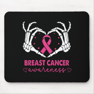 Skeleton Hands Heart Sign Halloween Breast Cancer  Mouse Pad