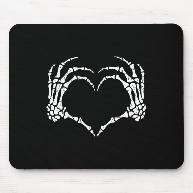 Skeleton Hands Heart Sign Halloween Costume Men Wo Mouse Pad (Front)