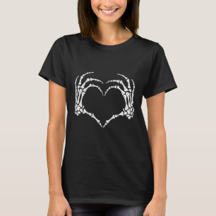 Skeleton Hands Heart Sign Halloween Costume Men Wo T-Shirt