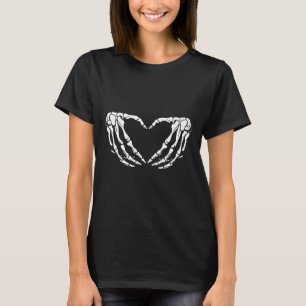 Skeleton Hands Heart Sign Halloween Costume Women T-Shirt