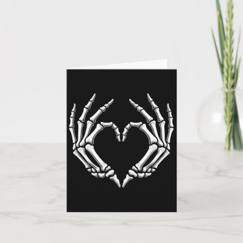 Skeleton Hands Heart Sign Retro Halloween Costume  Card