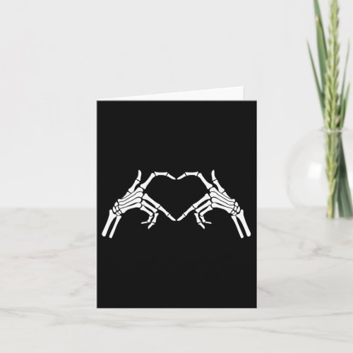 Skeleton Hands Heart Sign Retro Halloween Costume  Card