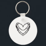 Skeleton Hands Heart Sign Retro Halloween Costume  Keychain<br><div class="desc">A skeleton hands heart sign retro Halloween costume design. Nostalgic,  festive,  and fun.</div>