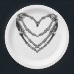 Skeleton Hands Heart Sign Retro Halloween Costume  Paper Plates<br><div class="desc">A skeleton hands heart sign retro Halloween costume design. Nostalgic,  festive,  and fun.</div>
