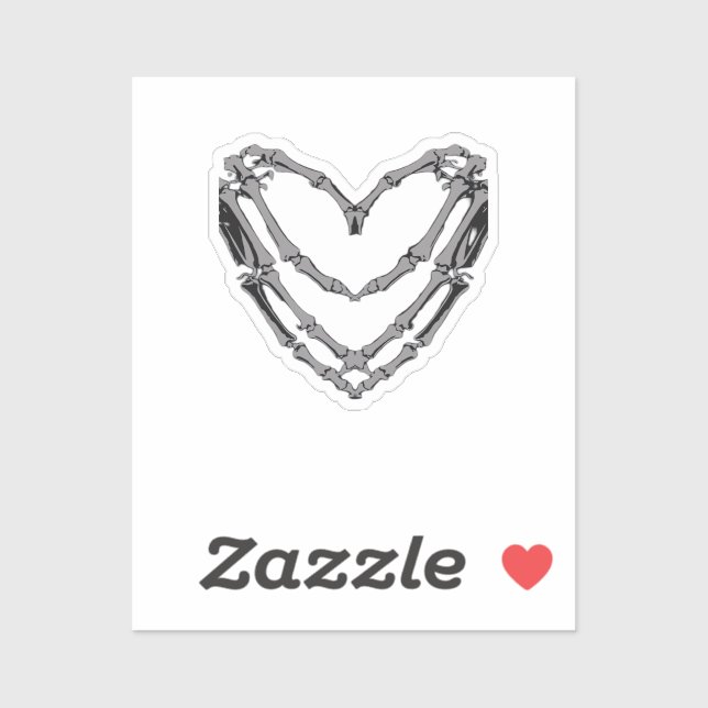 Skeleton Hands Heart Sign Retro Halloween Costume  Sticker (Sheet)
