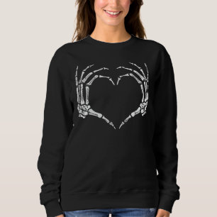 Skeleton Hands Heart Sign Retro Halloween Costume Sweatshirt