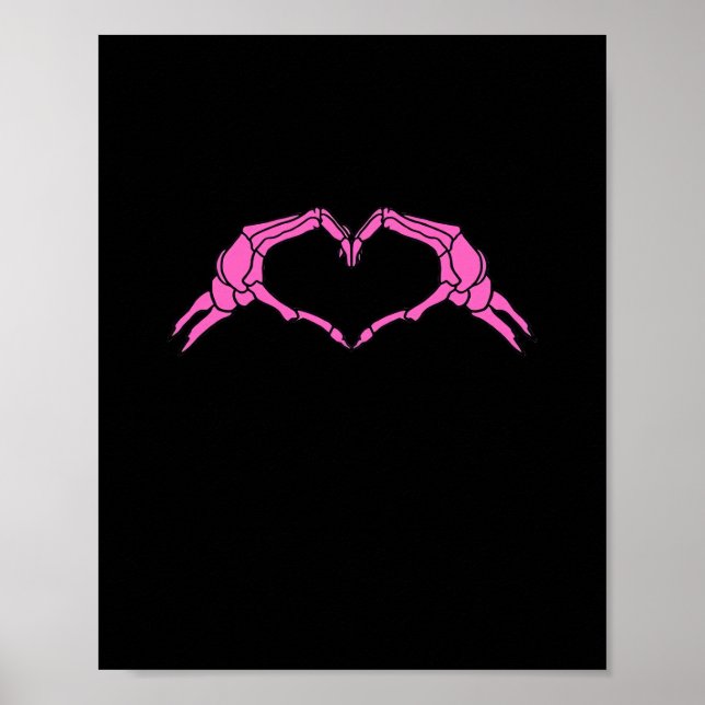 Skeleton Hands Heart Sign Retro Halloween Retro Vi (Front)