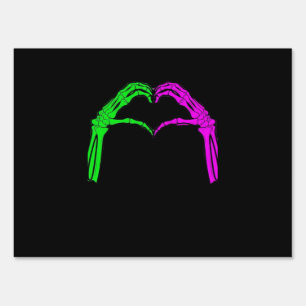Skeleton Hands Heart Sign Retro Halloween Retro Vi