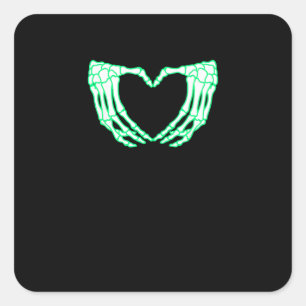 Skeleton Hands, Heart, Xray Halloween Costume Square Sticker