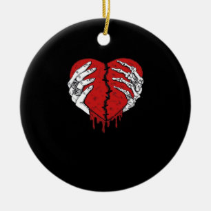 Skeleton Hands Hearts Classic Trending Style Ceramic Ornament