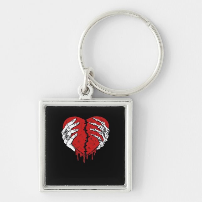 Skeleton Hands Hearts Classic Trending Style Keychain (Front)