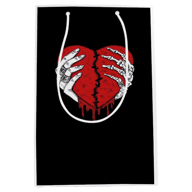 Skeleton Hands Hearts Classic Trending Style Medium Gift Bag (Front)